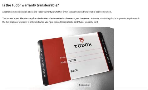 tudor warranty check